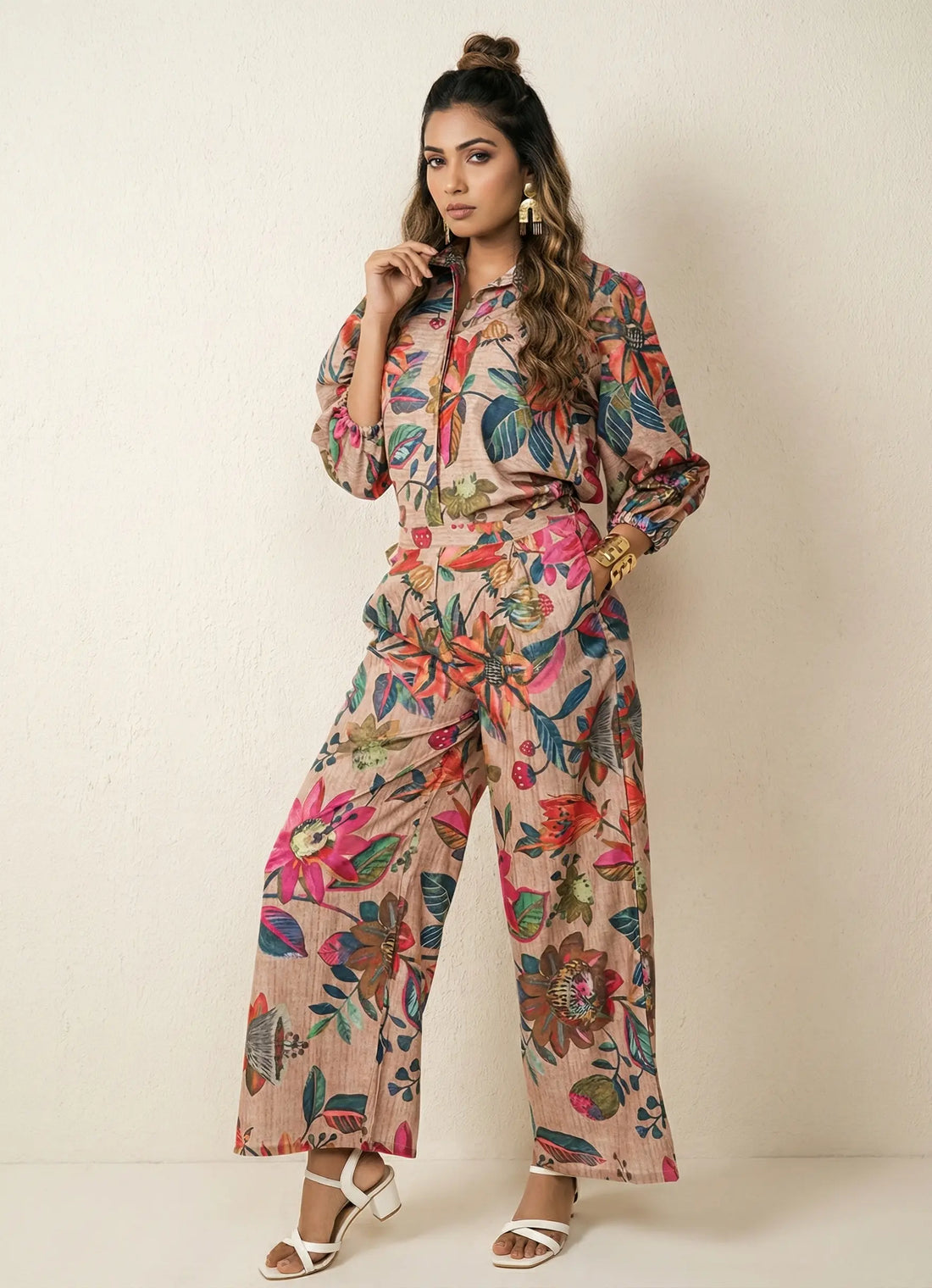 Bloom Pearl Khaki Co-ord Set