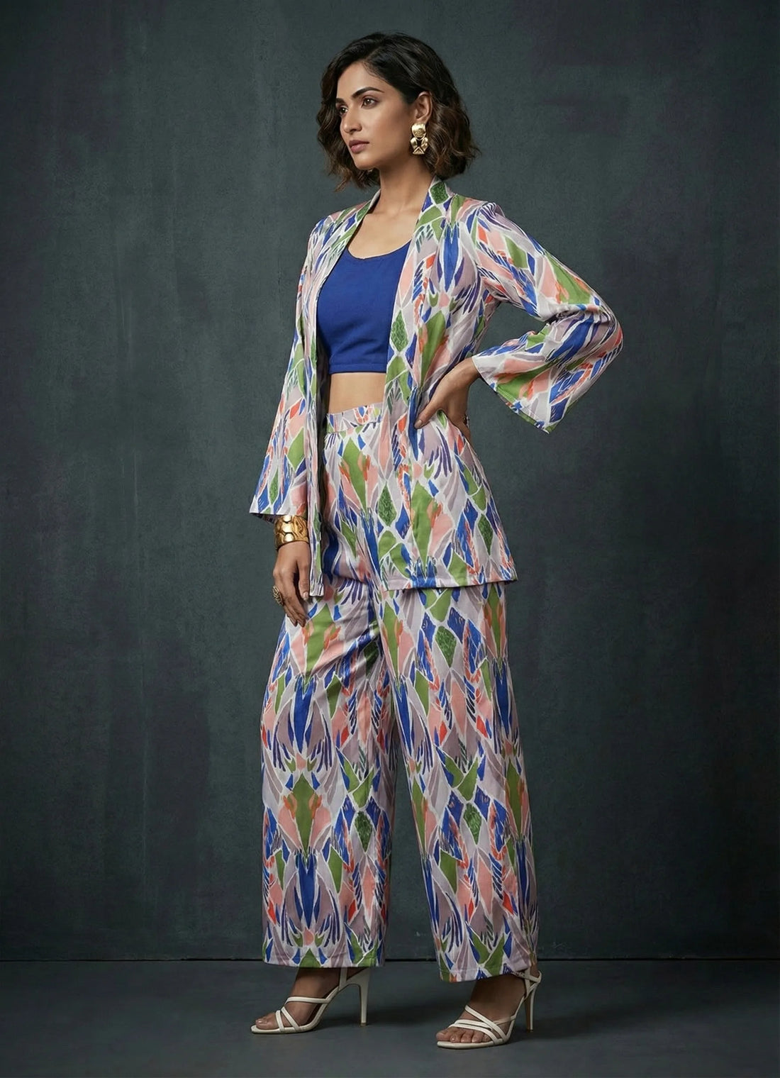 Geometric Grace Full Sleeve Co-ord Set - 52579C