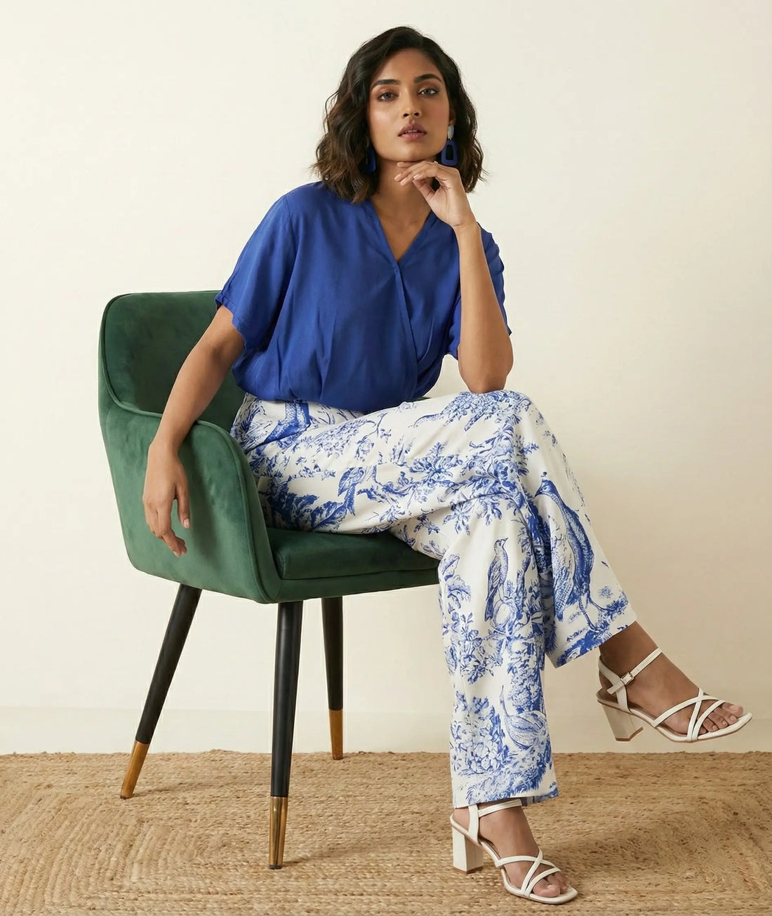 Elegant Peacock Co-ord Set - 52580C