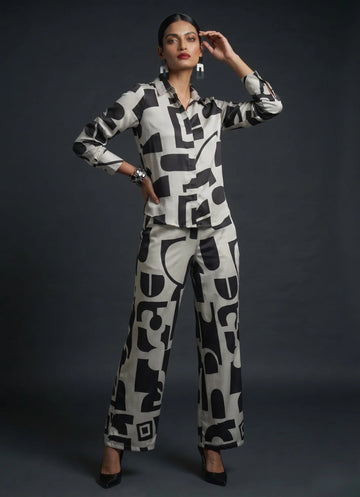 Monochrome Geo Print Co-ord
