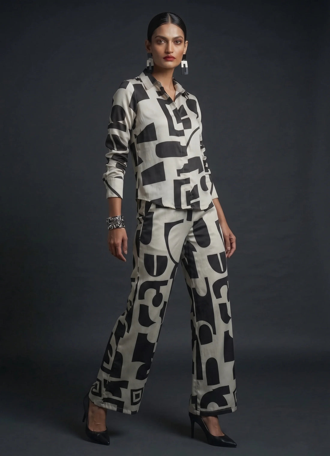 Monochrome Geo Print Co-ord