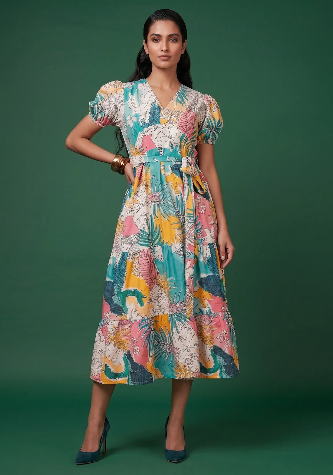 Charvi Floral Midi Dress