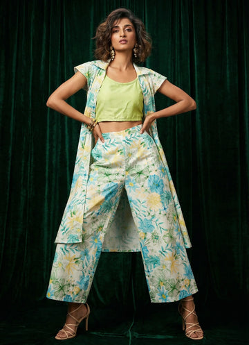 Pale Lime Floral Co-ord Set - 52586C