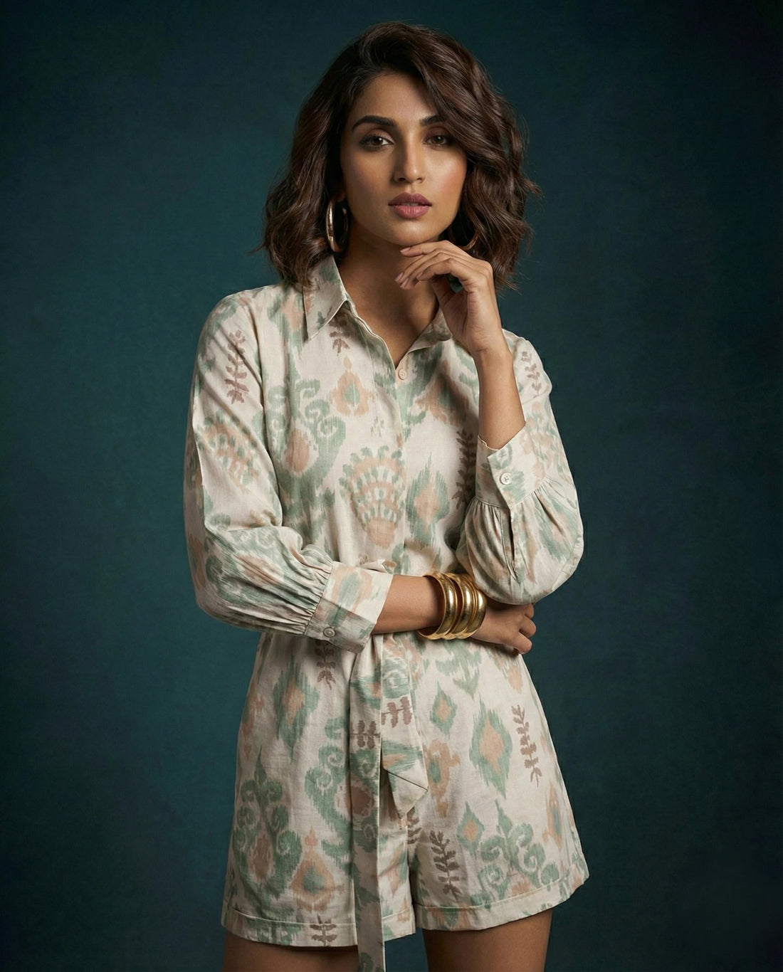 Geometric Beige Co-ord Set - 52588C