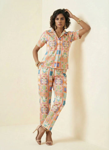 Geometric White Co-ord Set