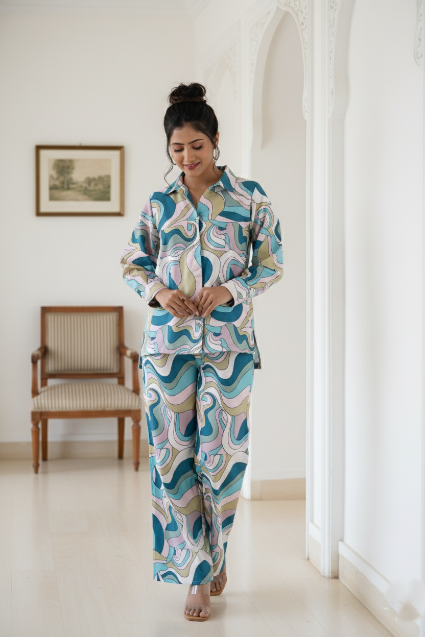 Ocean Haze Co-ord Set- 52621C