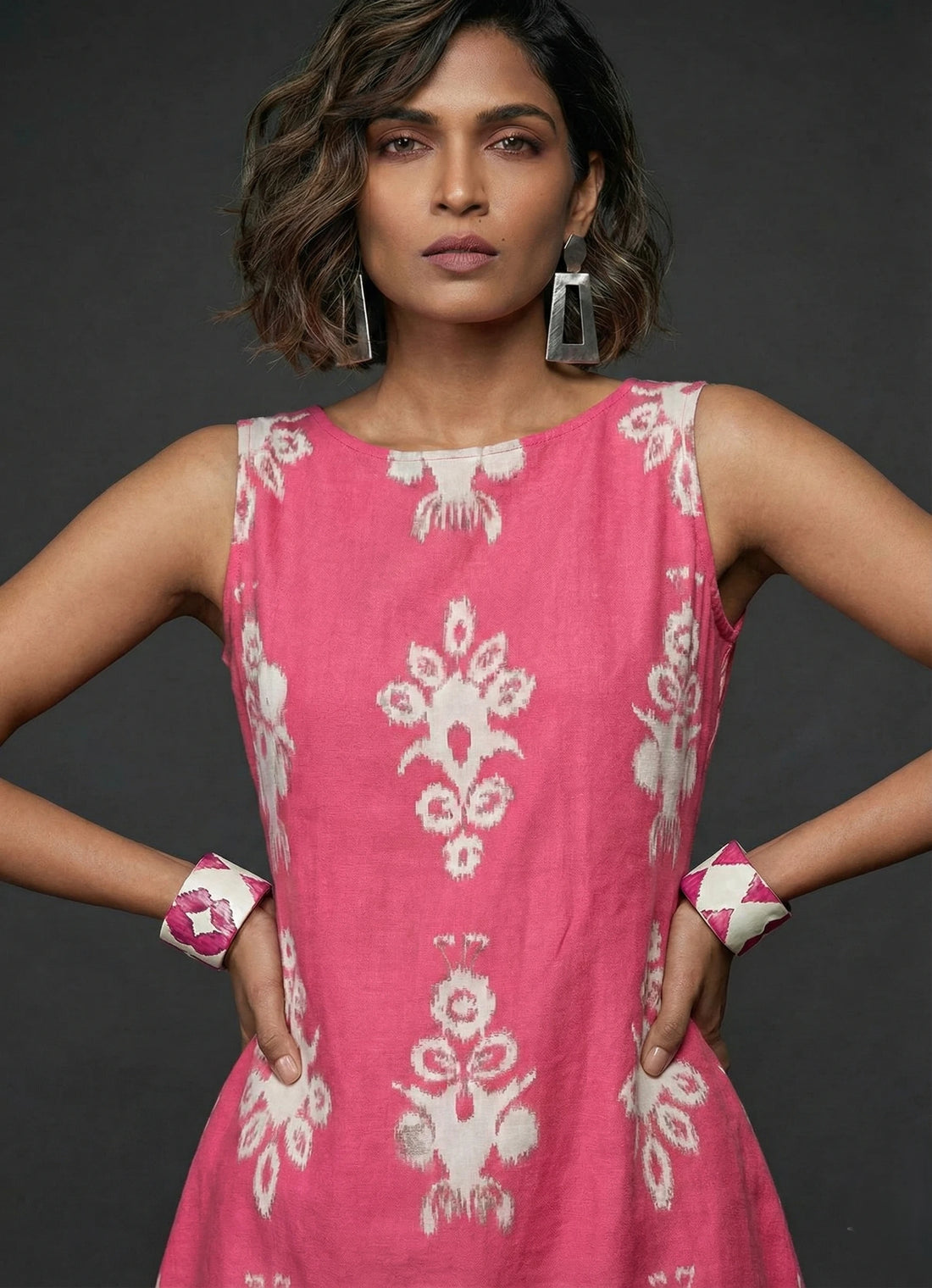 Magenta Motif Charm Dress- 52642D