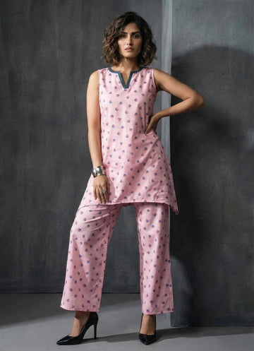 Blush Bloom Motif Co-ord Set- 52645C