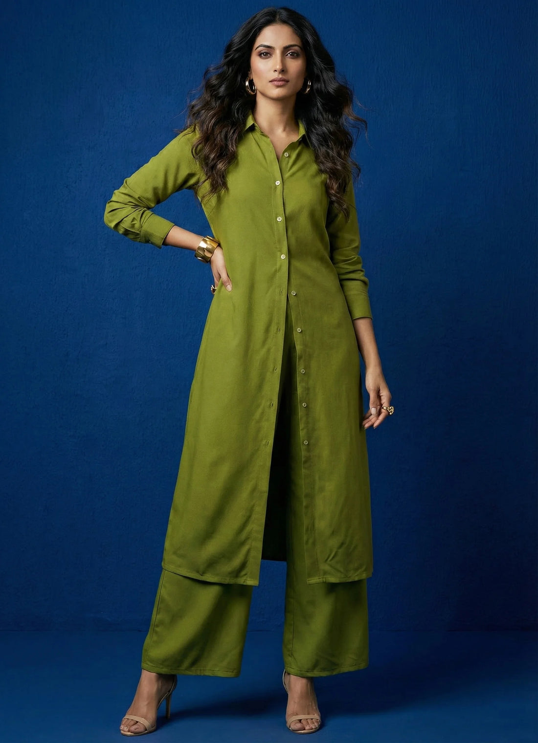 Olive Green Three-Piece Co-ord Set- 52659C