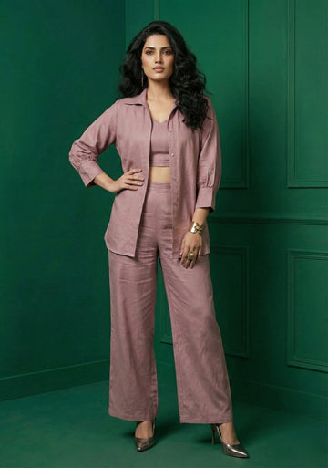 Pastel Chocolate Kaftan Co-Ord Set- 52662C