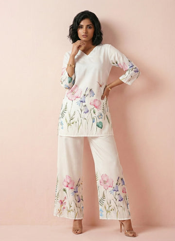 Snow White Floral Placement cord set- 52664C