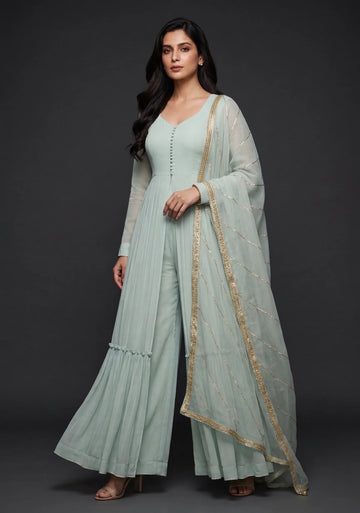 Elara Mint Anarkali Set