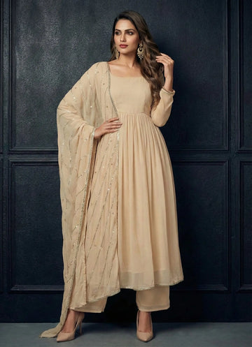 Beige Elegance Anarkali Set- 52680KS