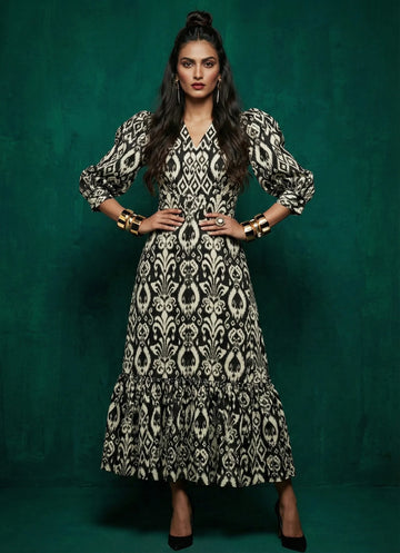 Geometric Grace Black Dress - 52690D