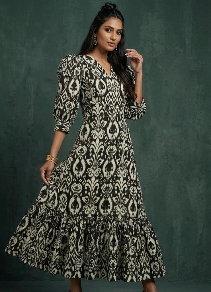 Geometric Grace Black Dress - 52690D