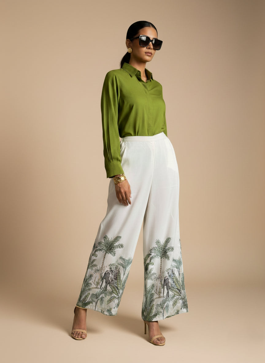 Forest Harmony Shirt & Palazzo Set - 52692C