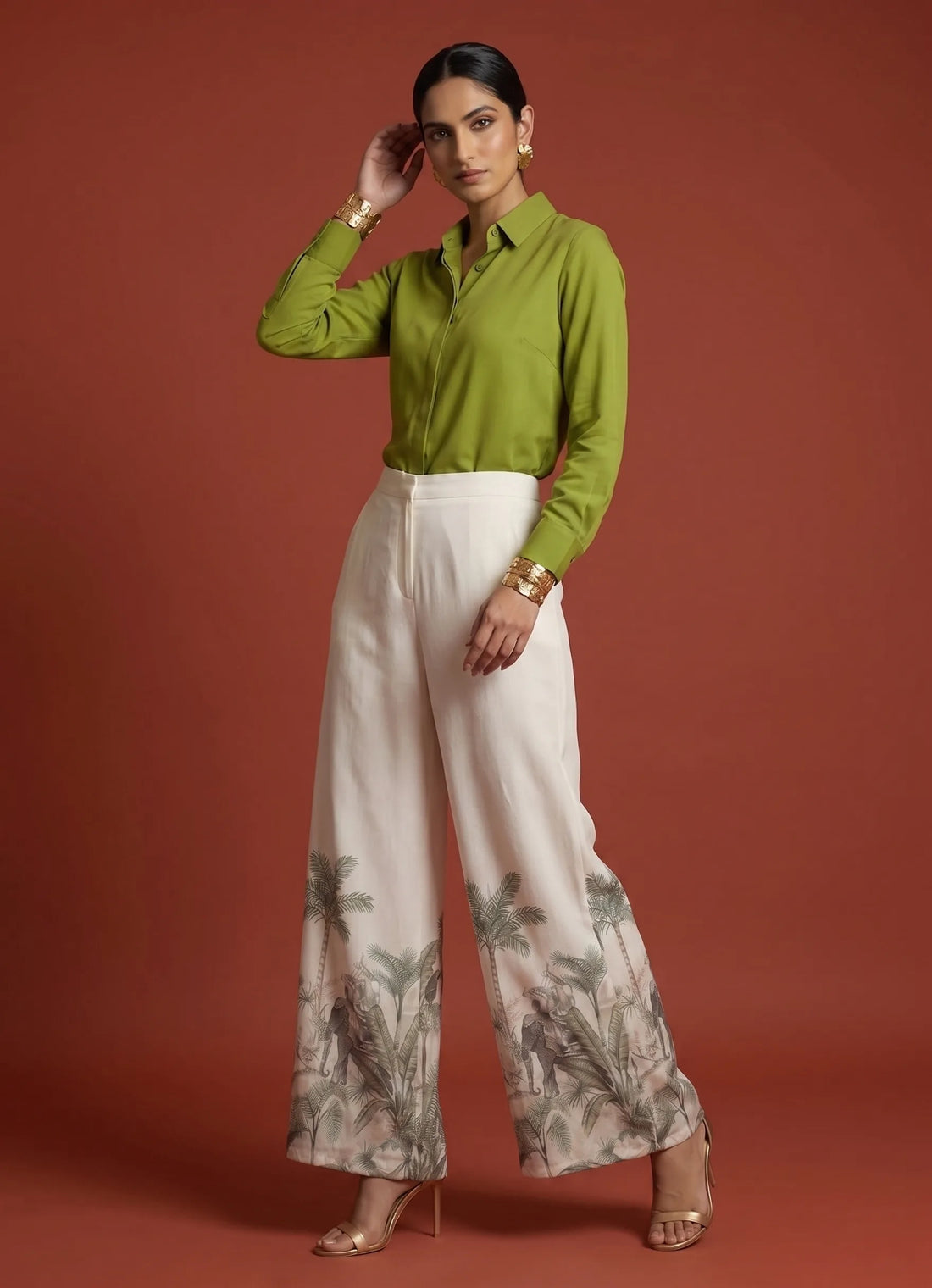 Forest Harmony Shirt & Palazzo Set
