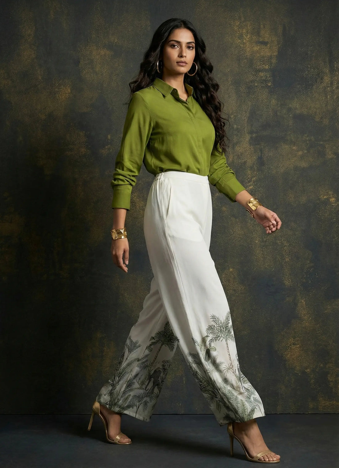 Forest Harmony Shirt & Palazzo Set - 52692C