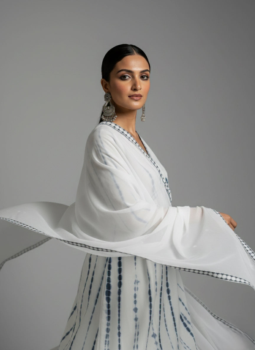 Ivory Breeze Tie & Dye Kurti Set - 52698KS