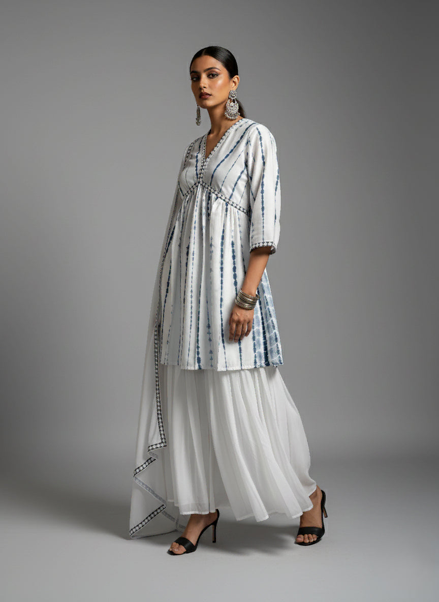 Ivory Breeze Tie & Dye Kurti Set - 52698KS