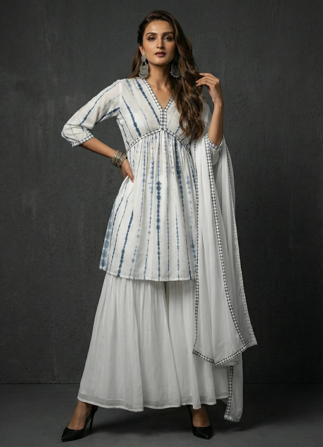 Ivory Breeze Tie & Dye Kurti Set