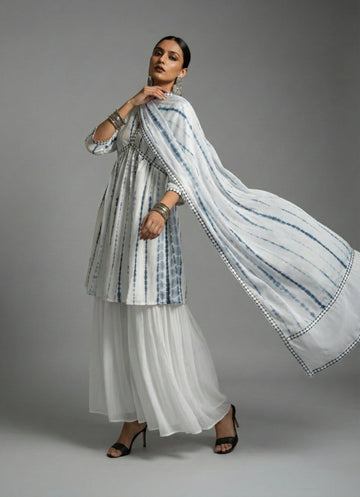 Ivory Breeze Tie & Dye Kurti Set - 52698