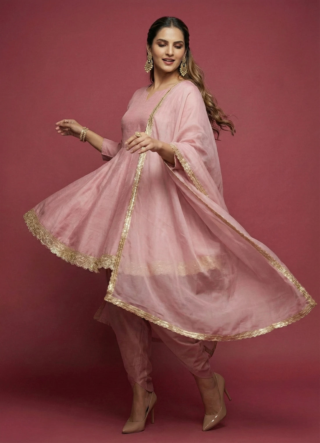 Light Pink Peplum Set- GB52739