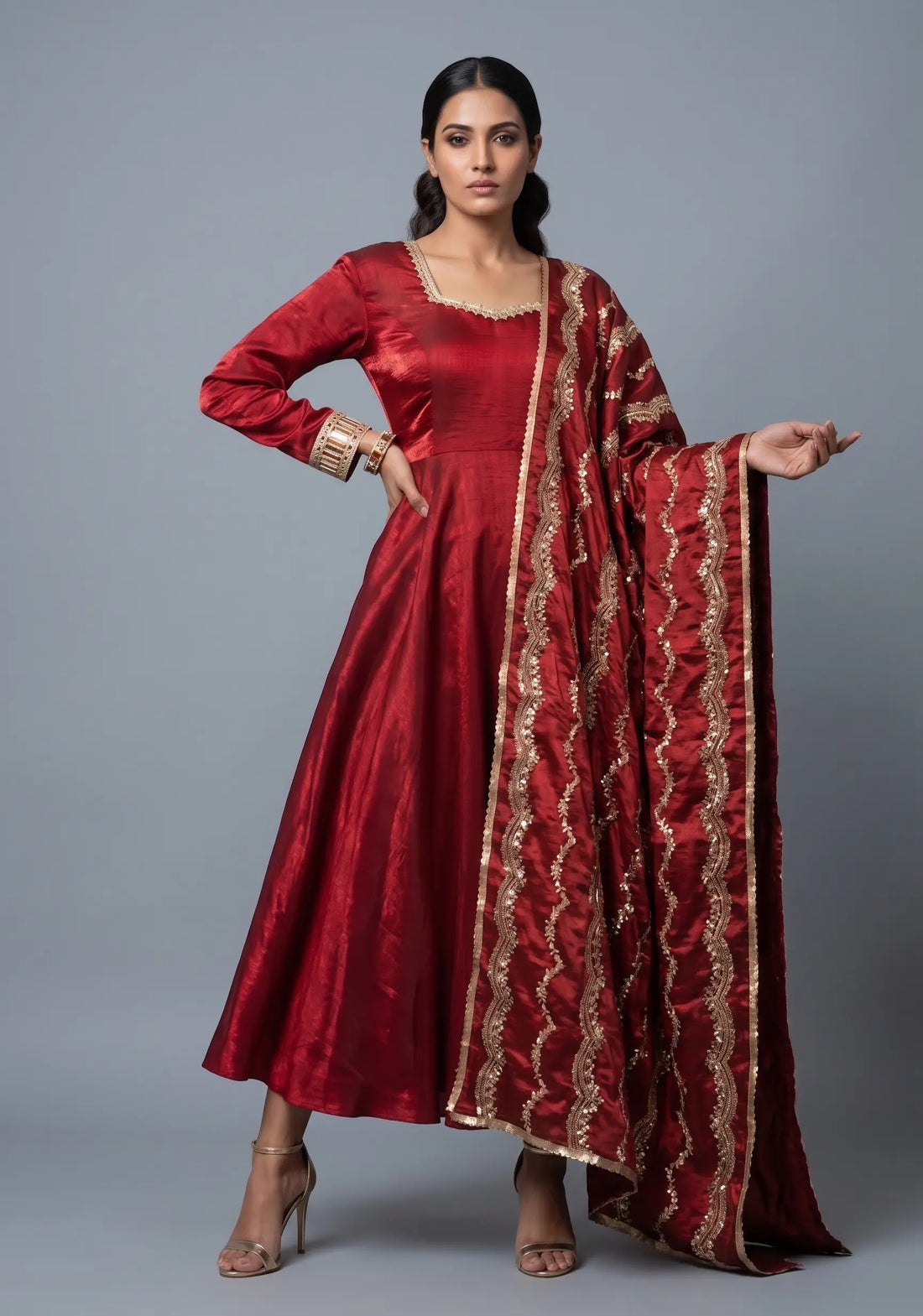 Revati Wine Suit Set