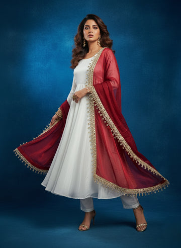 Pearl Radiance Anarkali Set - 52742KS