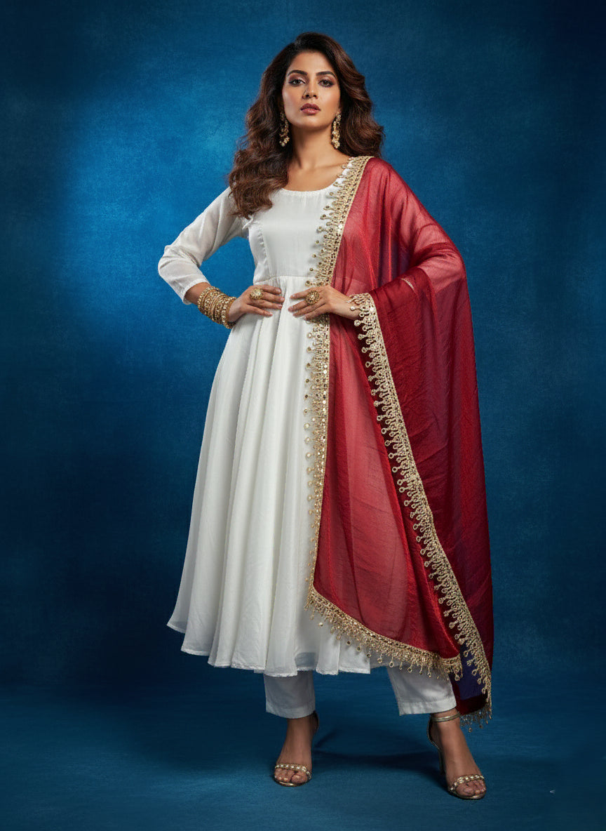 Pearl Radiance Anarkali Set - 52742KS