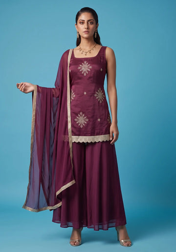 Aaranya Wine Suit Set