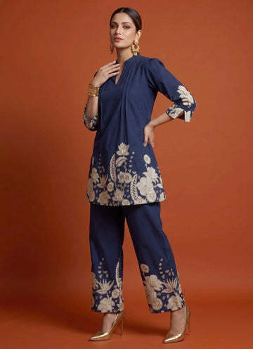Navy Bloom Classic Cord Set