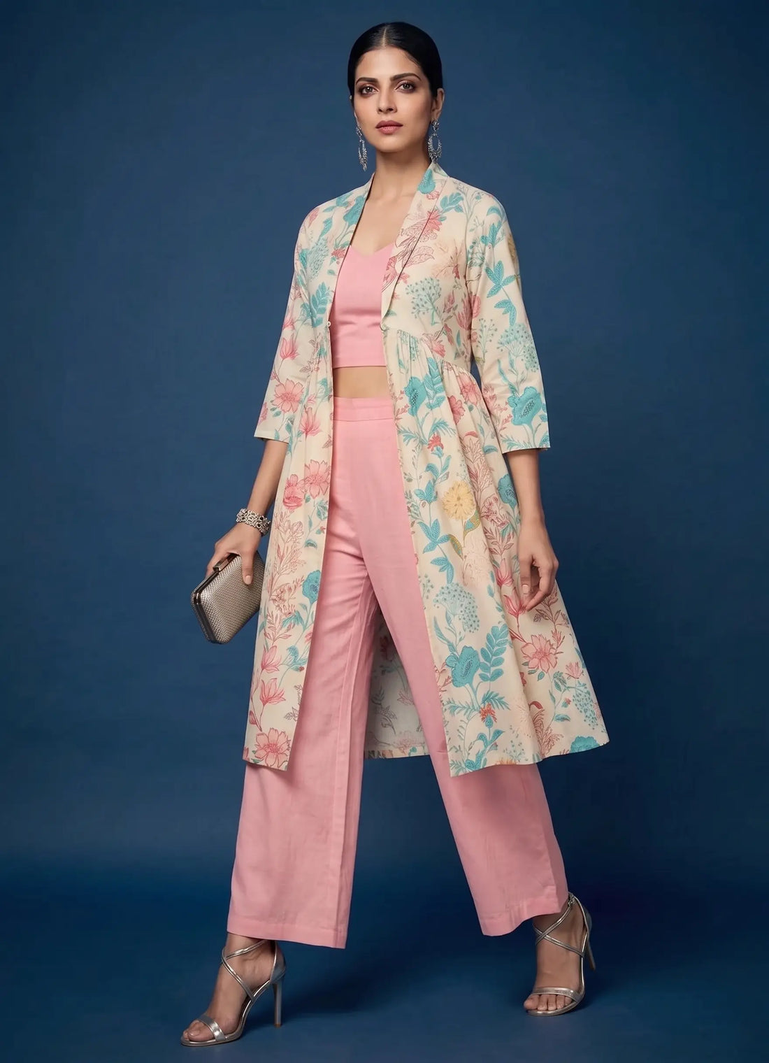 Seashell Bloom Jacket Palazzo Set