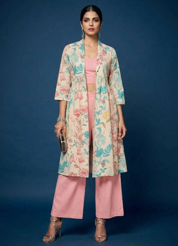 Seashell Bloom Jacket Palazzo Set