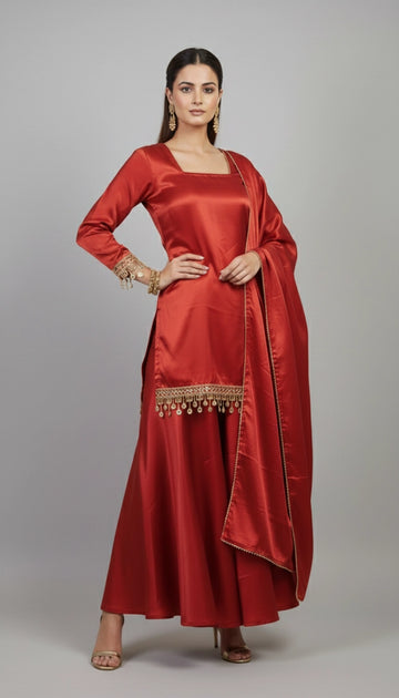 Ruby Red Regal Kurta Set