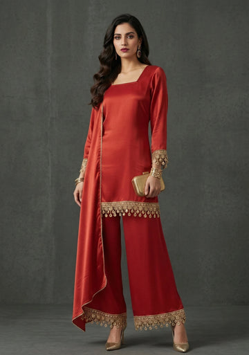 Ruby Red Regal Kurta Set
