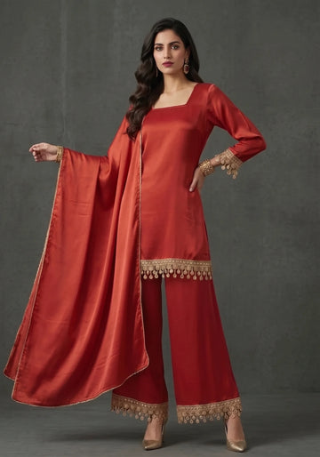 Ruby Red Regal Kurta Set