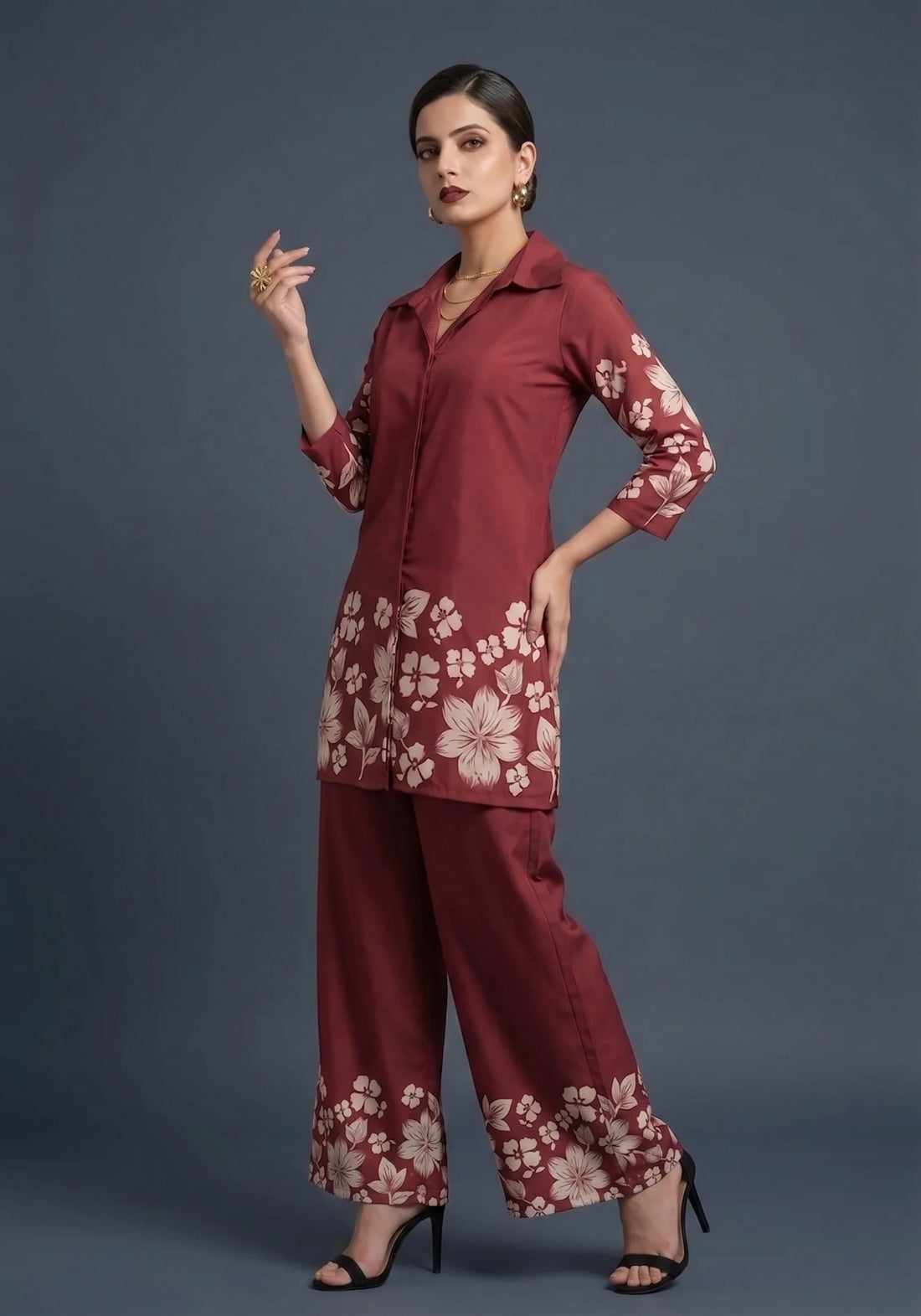 Crimson Bloom Co-Ord Set