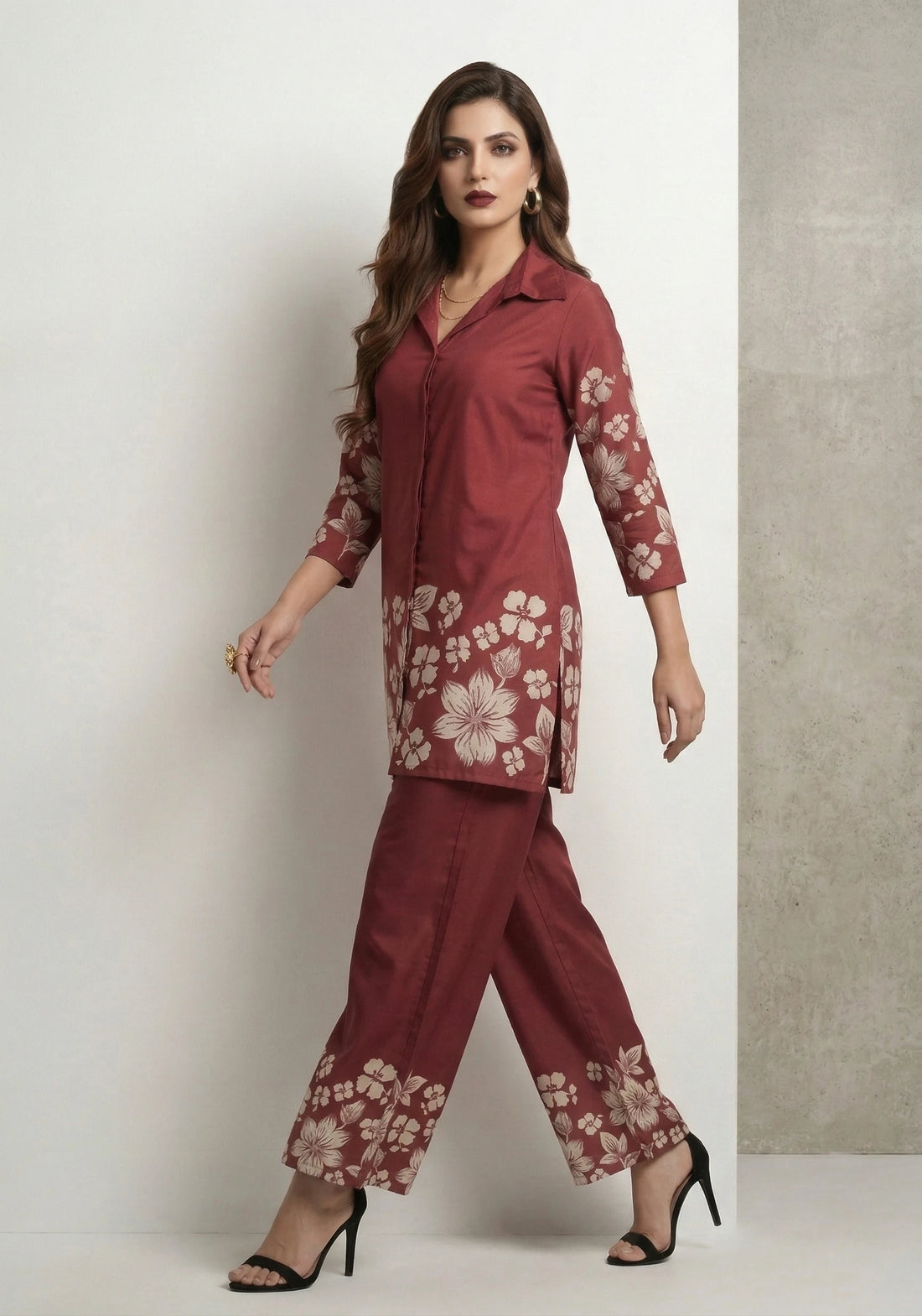 Crimson Bloom Co-Ord Set