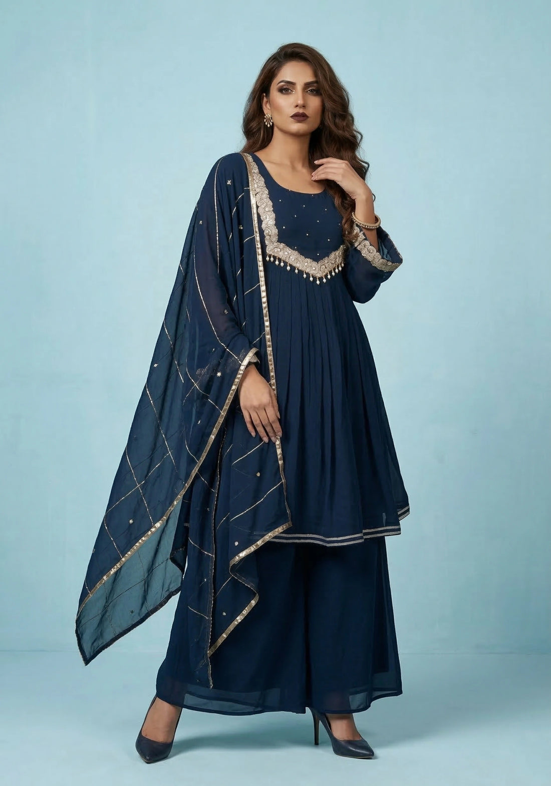 Midnight Royale Kurti Set