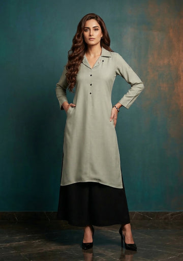 Urban Mist Grey Kurta Set