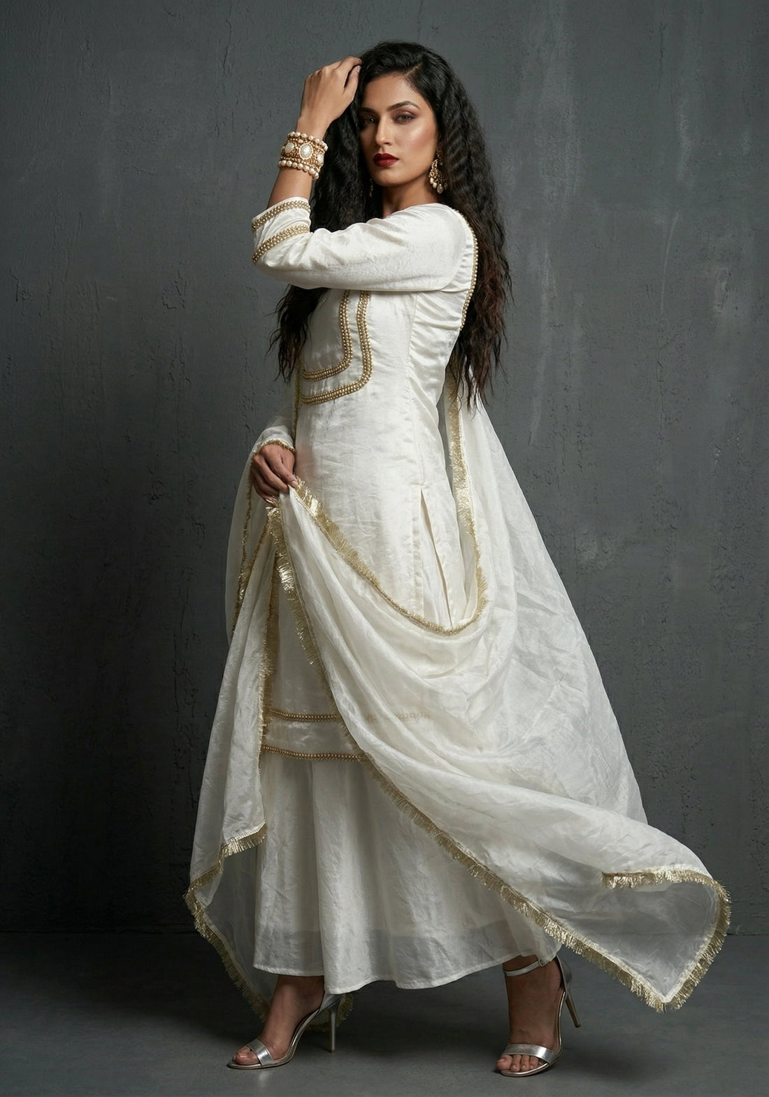 Ivory Regal Kurti Palazzo Set