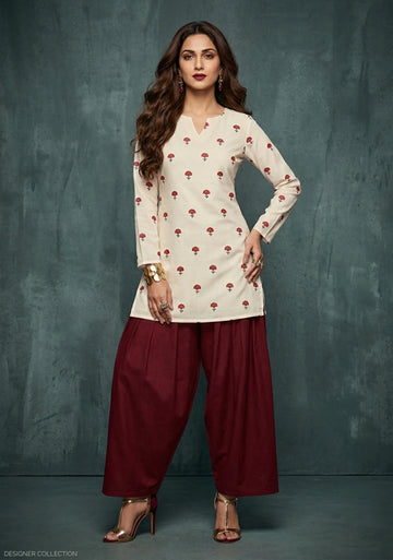 Ivory Bloom Kurti Set