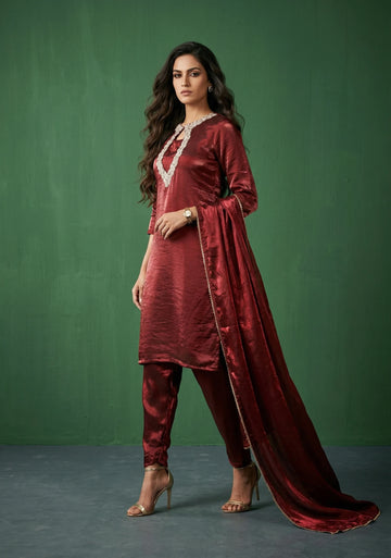 Regal Maroon Kurta Set