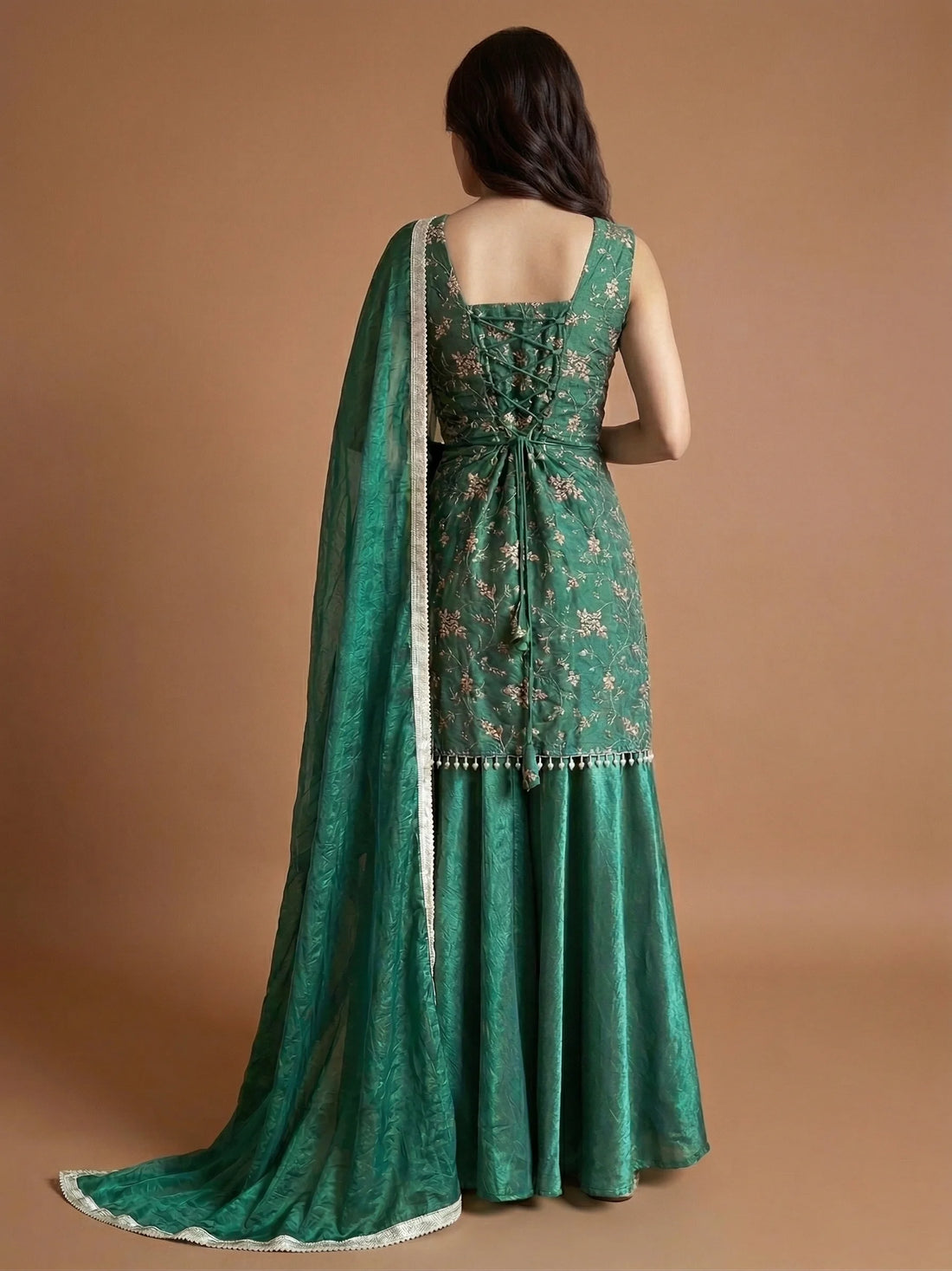 Emerald Elegance Sharara Set