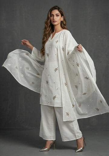 Ivory Grace Embroidered Kurta Set