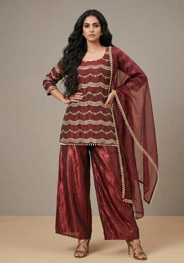 Ruby Regal Embroidered Kurta Set