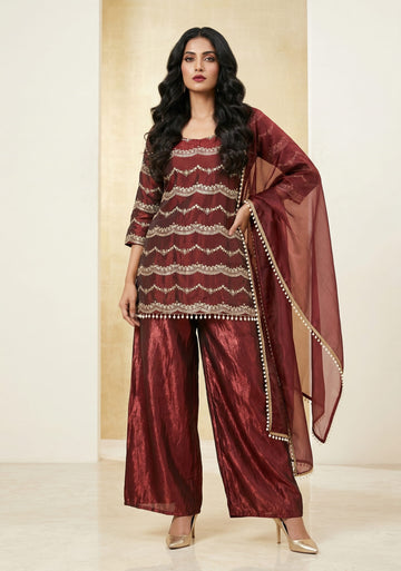 Ruby Regal Embroidered Kurta Set