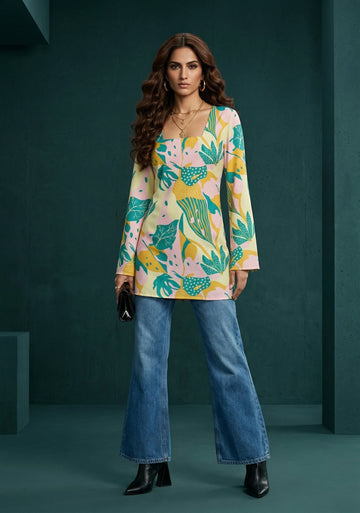 Tropical Muse Lace-Up Top