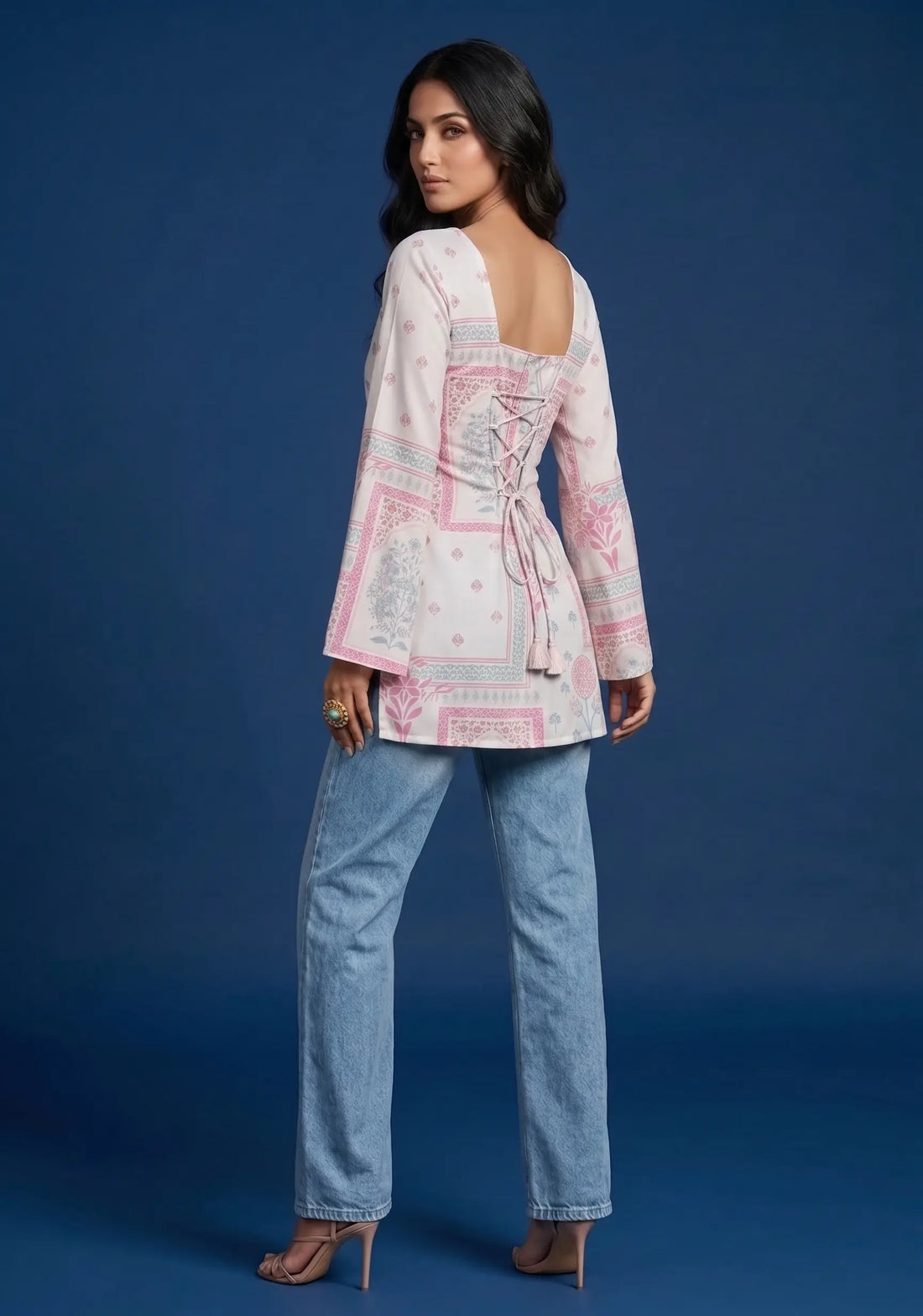 Blossom Frame Lace-Up Top